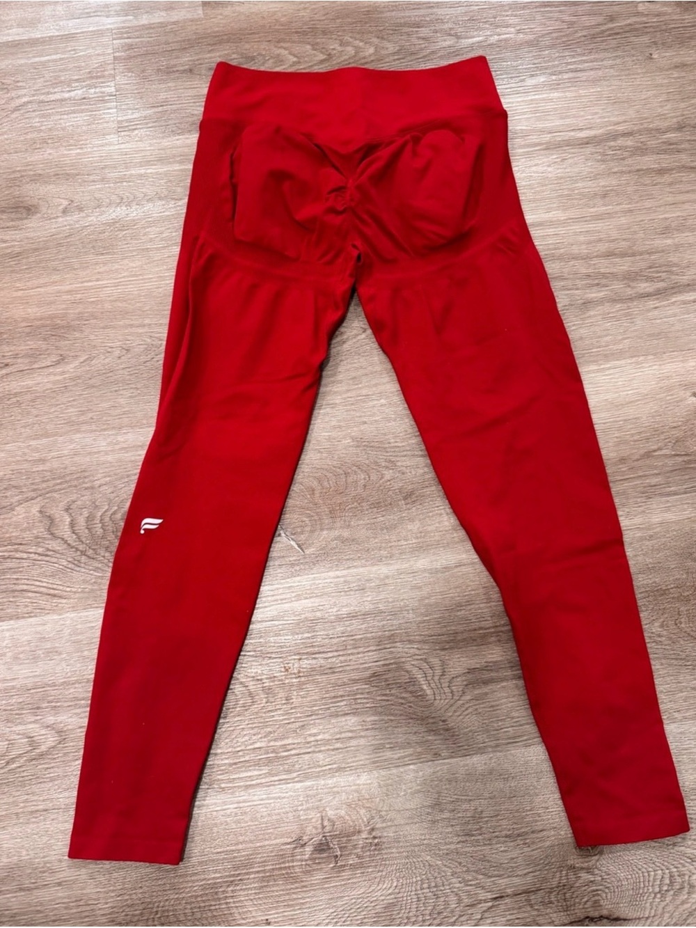 Fabletics Heated Red Athletic Leggings Butt Sculpt Seamless High Rise
